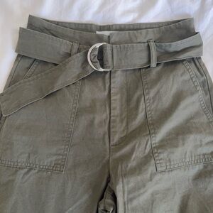 Mango Olive Green Belted Pants